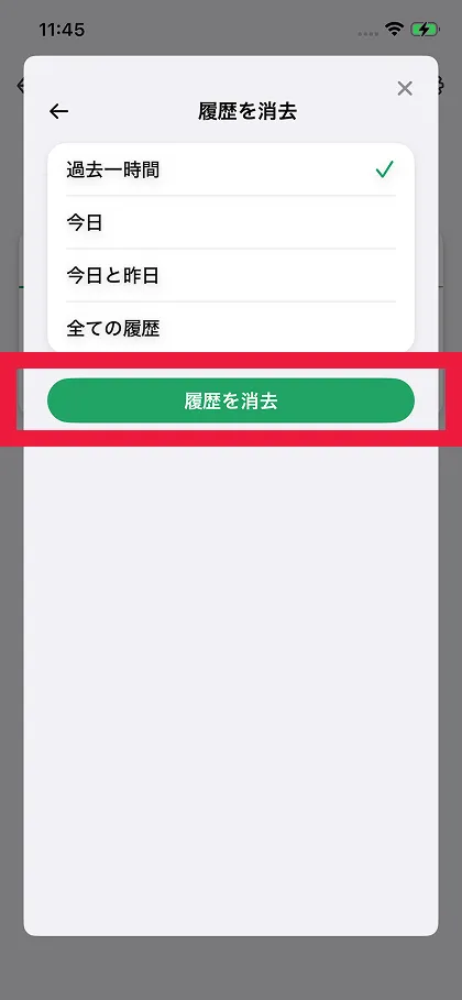 期間を選んでデータを削除
