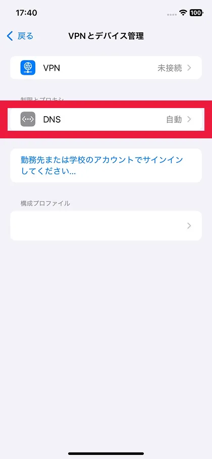 DNSを選択